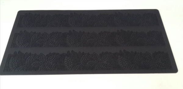 Silikonmatte für Zuckerspitze Lace Blumen Motiv 1 schwarz