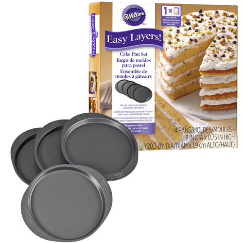 Wilton - Cake Kuchenform Easy Layers, 20.3 cm, 4 Stück