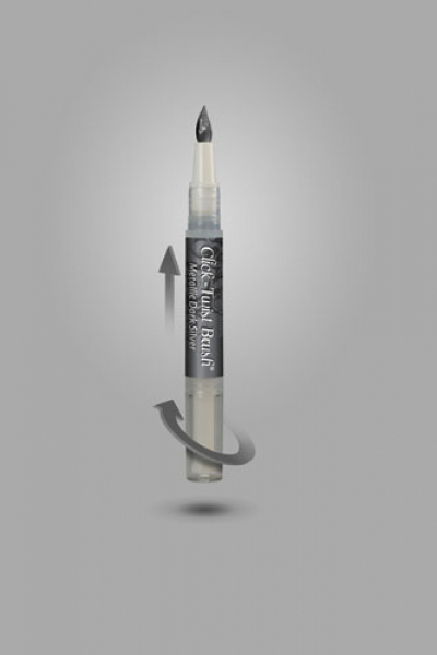 Rainbow Dust Click-Twist Brush® Pinselstift Metallic Silber Dunkel