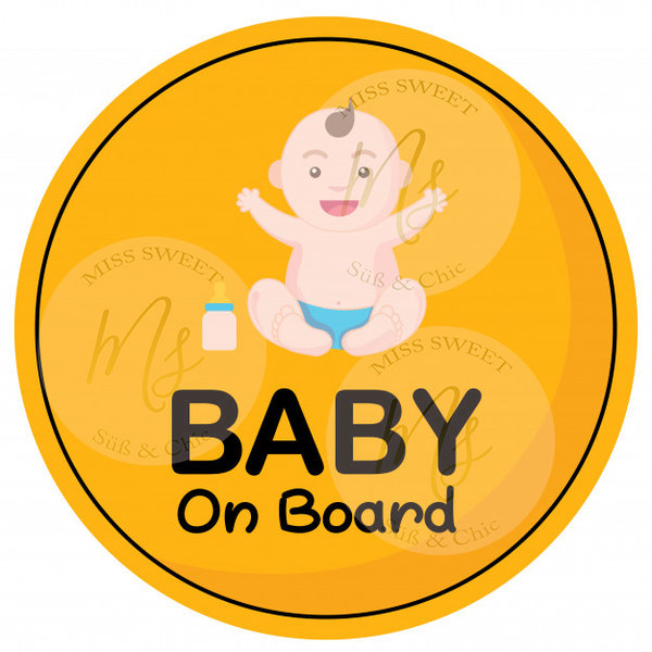 Fondant - Tortenaufleger Baby on Board Babyshower